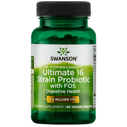 SWANSON Probiotikai-16, mikrofloros balansui palaikyti, kapsulės, 60 vnt.