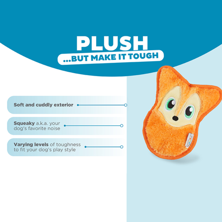 OUTWARD HOUND Durablez Fox, oranžinis, XS žaislas, 1 vnt.