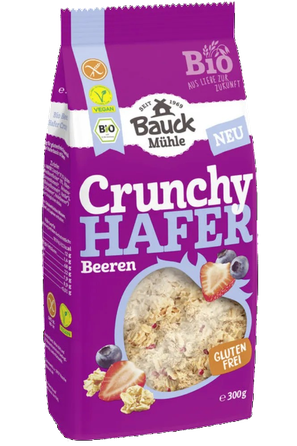 BAUCK HOF su uogomis, ekologiški, traškūs avižų dribsniai, 300 g