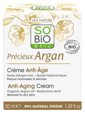 SO BIO ETIC su ekologišku argano aliejumi, dieninis veido kremas, 50 ml