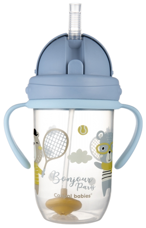 CANPOL BABIES Bonjour Paris, 6m+ mėlynas mokymosi puodelis, 270 ml