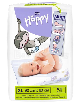 BELLA Happy 60x90 cm sugeriantys paklotai, 5 vnt.