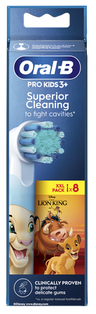 ORAL-B Lion King Brush Kids 3+ elektrinių dantų šepetėlių galvutės, 8 vnt.