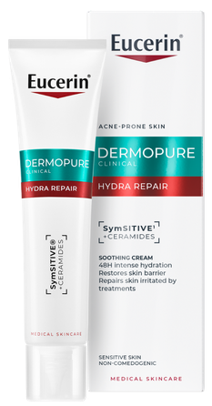 EUCERIN DermoPure Clinical Hydra Repair Soothing veido kremas, 40 ml