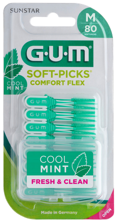 GUM Soft-Picks Comfort Flex, Medium Mint tarpdančių šepetėlis, 80 vnt.
