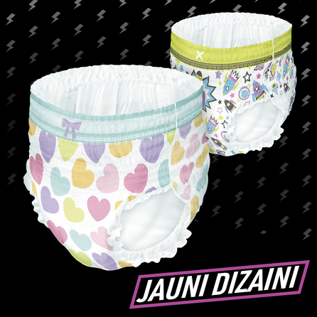 PAMPERS Ninjamas, Naktinės, 8-12 metai, 27-43 kg, Pink sauskelnės-kelnaitės, 9 vnt.