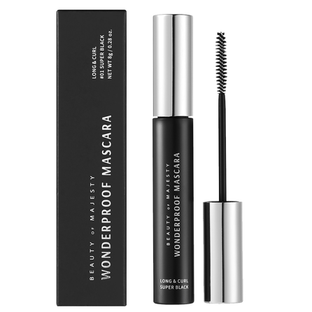 BOM Wonderproof Long & Curl 01 Super Black tušas, 8 g