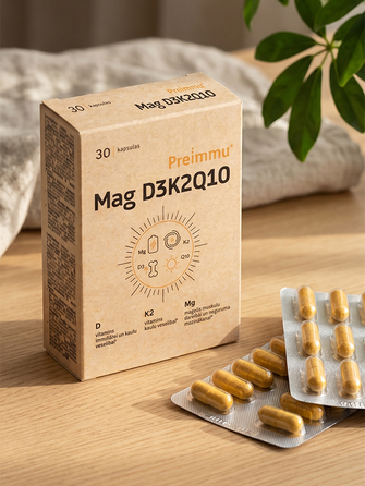 PREIMMU Mag D3K2Q10 kapsulės, 30 vnt.