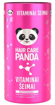 HAIR CARE PANDA Multivitamin kramtomosios pastilės, 60 vnt.