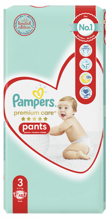 PAMPERS Premium Care 3 (6-11 kg) sauskelnės, 48 vnt.