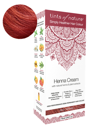 TINTS OF NATURE Henna Cream Red plaukų dažai, 70 ml