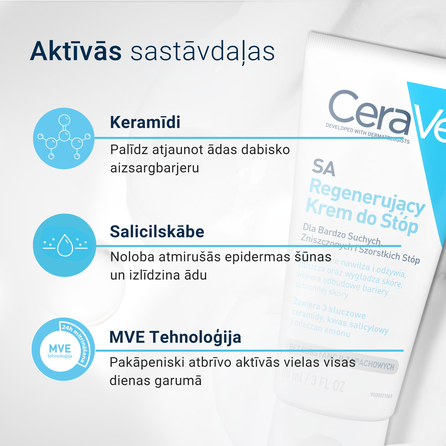 CERAVE SA Renewing pėdų kremas, 88 ml