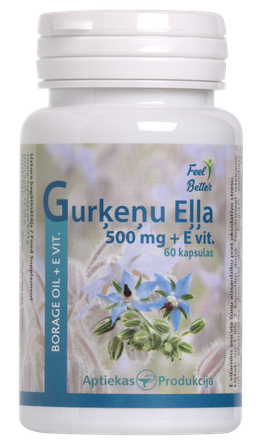 APTIEKAS PRODUKCIJA su gurkšnių sėklų aliejumi su vitaminu E kapsulės, 60 vnt.