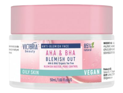 VICTORIA BEAUTY AHA + BHA odos būklę gerinantis veido kremas, 50 ml