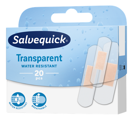 SALVEQUICK permatomi tvarstis, 20 vnt.