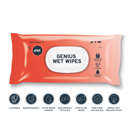 GEGE Genius drėgnos servetėlės, 60 vnt.