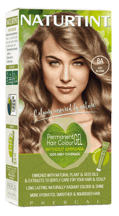 NATURTINT Ash Blonde 8A, ilgalaikiai, be amoniako plaukų dažai, 1 vnt.