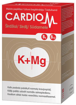 CARDIOM K+Mg, širdies ir raumenų funkcijai palaikyti tabletės, 50 vnt.