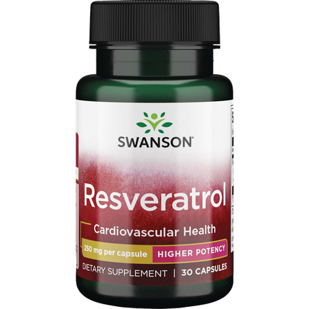SWANSON Resveratrolis 250 Mg, širdies ir kraujagyslių sistemos funkcijai palaikyti, kapsulės, 30 vnt.