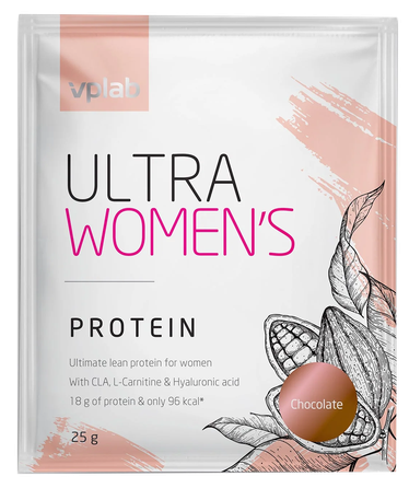 VPLAB Ultra Women's Protein išrūgų baltymų kokteilis moterims, šokolado skonio,  milteliai, 25 g