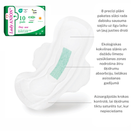 LADY ANION dieniniai, su anijonine juostele higieniniai paketai, 20 vnt.