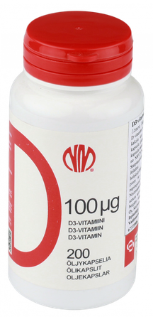 VITAMĪNS D3 kapsulės, 200 vnt.