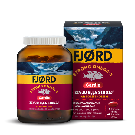 FJORD STRONG Strong Omega-3 Cardio kapsulės, 60 vnt.