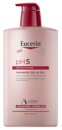 EUCERIN pH5 dušo gelis ir aliejus, 1000 ml