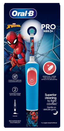 ORAL-B Vitality PRO Kids 3+ Spiderman elektrinis dantų šepetėlis, 1 vnt.