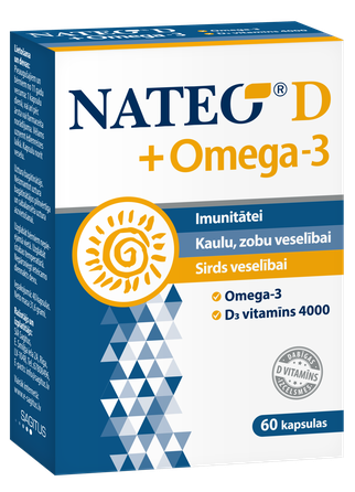 NATEO NATEO D +Omega -3 imunitetui kapsulės, 60 vnt.