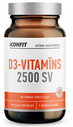 ICONFIT D3 Vitamin, 2500 IU kapsulės, 90 vnt.