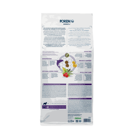 FORZA10 Monodiet Sensitive Skin Medium/Maxi Adult su žuvimi, šunims sausas pašaras, 10 kg