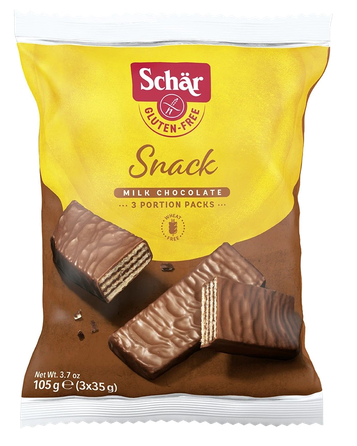 SCHAR  Snack be glitimo šokoladiniai vafliai, 105 g