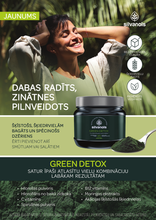 SILVANOLS Green Detox  milteliai, 300 g