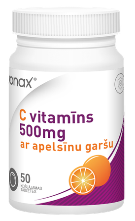JONAX C vitaminas su apelsinų skoniu tabletės, 50 vnt.