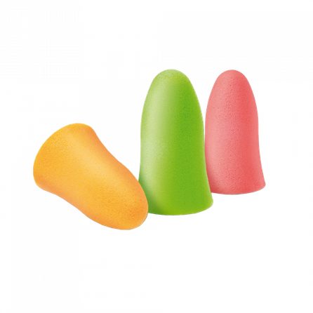 QUIES Colored Polyurethane Foam ausų kamštukai, 6 vnt.