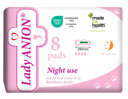 LADY ANION naktiniai  higieniniai paketai, 8 vnt.