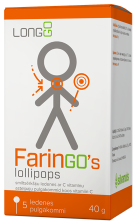 FARINGO'S lollipops šaltalankių su vitaminu C ledinukai, 5 vnt.