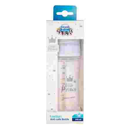 CANPOL BABIES Anti-colic PP Easy Start Royal Baby mėlynas buteliukas, 240 ml