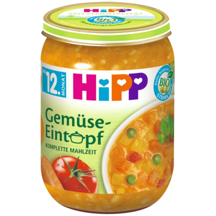 HIPP Daržovių troškinys, nuo 12 mėnesių tyrės, 250 g