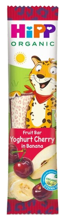 HIPP Organic Fruit Yoghurt Cherry in Banana batonėlis, 23 g