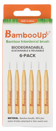 BAMBOO UP tarpdančių šepetėlis, 6 vnt.
