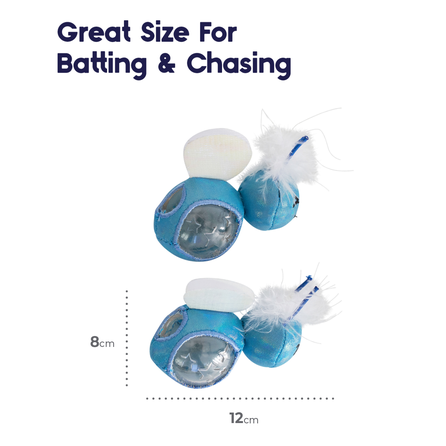 PETSTAGES Firefly Treat Stuffer, mėlynas žaislas, 2 vnt.