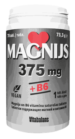 VITABALANS Magnijs 375 mg + B6 tabletės, 70 vnt.