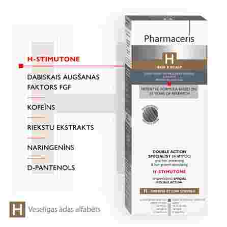 PHARMACERIS H Stimutone žiliems, silpniems ir ploniems plaukams šampūnas, 250 ml