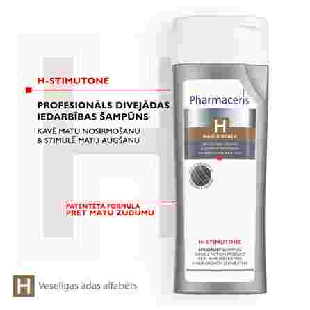 PHARMACERIS H Stimutone žiliems, silpniems ir ploniems plaukams šampūnas, 250 ml