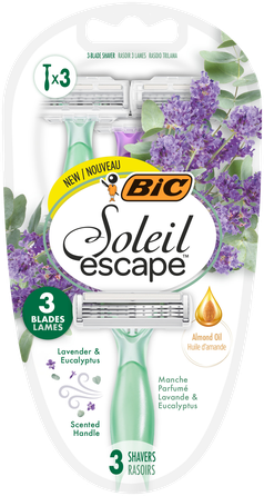 BIC Soleil Escape Lavanda vienkartiniai skustuvai, 3 vnt.