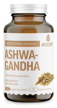 ECOSH Ashwagandha 500 mg kapsulės, 90 vnt.