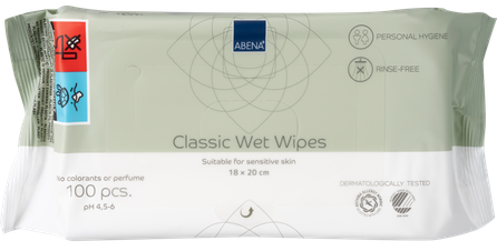 ABENA Classic Wet (18x20 cm) drėgnos servetėlės, 100 vnt.