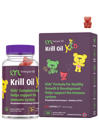 LYL Krill Oil KID guminukai-meškiukai, 30 vnt.